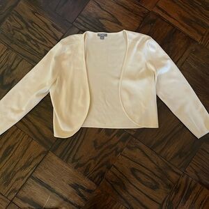 Ann Taylor Cream Cropped Cardigan - like new!
